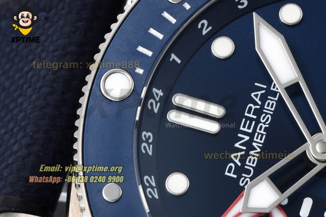 Submersible Luna Rossa GMT PAM1507 42mm VSF Blue/Dot on SS/RU Strap P900 Super Clone Submersible Luna Rossa GMT PAM1507 42mm VSF Blue/Dot on SS/RU Strap P900 Super Clone