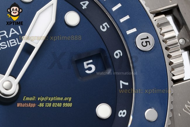 Submersible Luna Rossa GMT PAM1507 42mm VSF Blue/Dot on SS/RU Strap P900 Super Clone Submersible Luna Rossa GMT PAM1507 42mm VSF Blue/Dot on SS/RU Strap P900 Super Clone