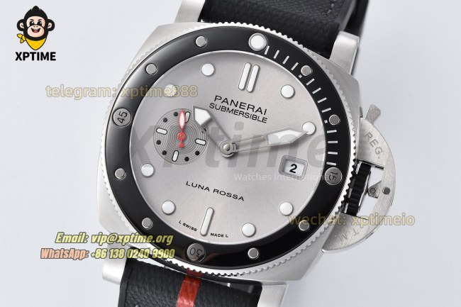 Submersible Luna Rossa PAM1681 44mm VSF Silver/Dot on SS/RU Strap P900 Super Clone Submersible Luna Rossa PAM1681 44mm VSF Silver/Dot on SS/RU Strap P900 Super Clone