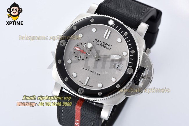 Submersible Luna Rossa PAM1681 44mm VSF Silver/Dot on SS/RU Strap P900 Super Clone Submersible Luna Rossa PAM1681 44mm VSF Silver/Dot on SS/RU Strap P900 Super Clone
