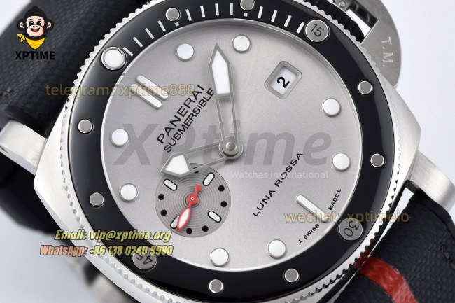 Submersible Luna Rossa PAM1681 44mm VSF Silver/Dot on SS/RU Strap P900 Super Clone Submersible Luna Rossa PAM1681 44mm VSF Silver/Dot on SS/RU Strap P900 Super Clone