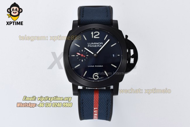 Luminor Luna Rossa PAM1408 40mm VSF Blue/Stick Numeral on DLC/NY Strap VSF P900 Luminor Luna Rossa PAM1408 40mm VSF Blue/Stick Numeral on DLC/NY Strap VSF P900