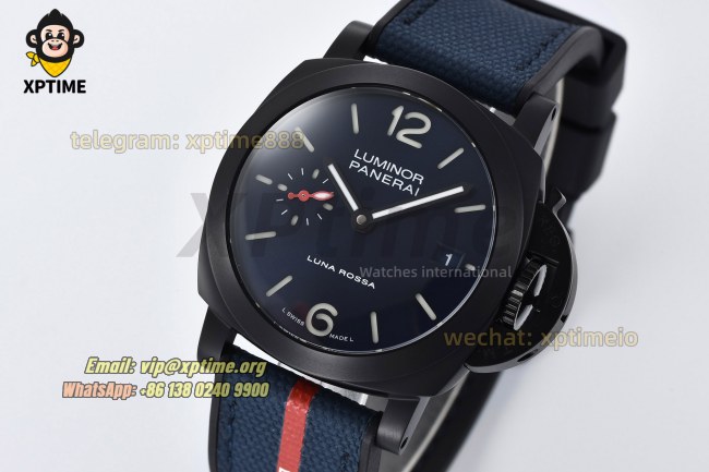 Luminor Luna Rossa PAM1408 40mm VSF Blue/Stick Numeral on DLC/NY Strap VSF P900 Luminor Luna Rossa PAM1408 40mm VSF Blue/Stick Numeral on DLC/NY Strap VSF P900