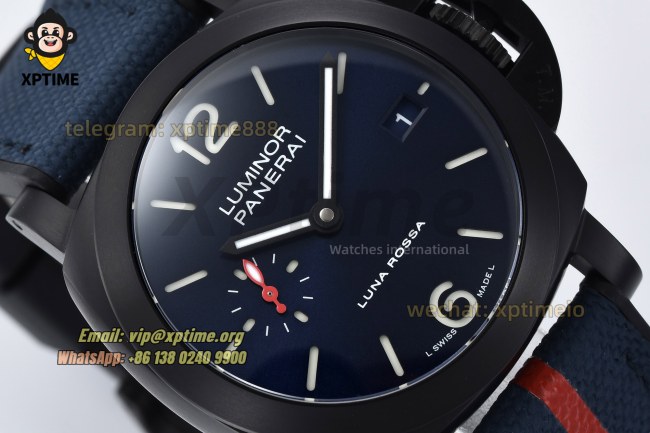 Luminor Luna Rossa PAM1408 40mm VSF Blue/Stick Numeral on DLC/NY Strap VSF P900 Luminor Luna Rossa PAM1408 40mm VSF Blue/Stick Numeral on DLC/NY Strap VSF P900