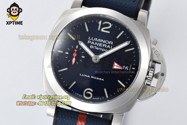 Luminor Bitempo GMT PAM1404 40mm VSF Blue/Stick Numeral on SS/NY Strap VSF P900 Luminor Bitempo GMT PAM1404 40mm VSF Blue/Stick Numeral on SS/NY Strap VSF P900