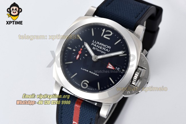 Luminor Bitempo GMT PAM1404 40mm VSF Blue/Stick Numeral on SS/NY Strap VSF P900 Luminor Bitempo GMT PAM1404 40mm VSF Blue/Stick Numeral on SS/NY Strap VSF P900