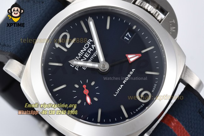 Luminor Bitempo GMT PAM1404 40mm VSF Blue/Stick Numeral on SS/NY Strap VSF P900 Luminor Bitempo GMT PAM1404 40mm VSF Blue/Stick Numeral on SS/NY Strap VSF P900