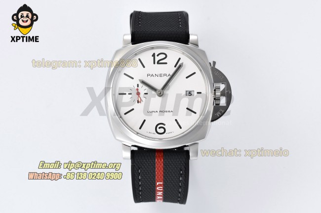 Luminor Due PAM1381 Luna Rossa 42mm VSF White/Stick Numeral on SS/RU Strap VSF P900 Luminor Due PAM1381 Luna Rossa 42mm VSF White/Stick Numeral on SS/RU Strap VSF P900