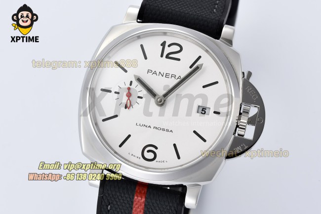 Luminor Due PAM1381 Luna Rossa 42mm VSF White/Stick Numeral on SS/RU Strap VSF P900 Luminor Due PAM1381 Luna Rossa 42mm VSF White/Stick Numeral on SS/RU Strap VSF P900