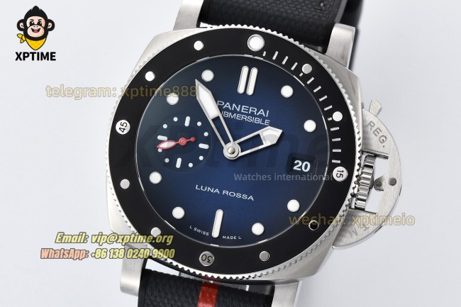 Submersible Luna Rossa PAM1565 42mm VSF Blue/Dot on SS/RU Strap P900 Super Clone Submersible Luna Rossa PAM1565 42mm VSF Blue/Dot on SS/RU Strap P900 Super Clone