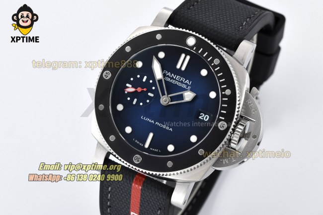 Submersible Luna Rossa PAM1565 42mm VSF Blue/Dot on SS/RU Strap P900 Super Clone Submersible Luna Rossa PAM1565 42mm VSF Blue/Dot on SS/RU Strap P900 Super Clone