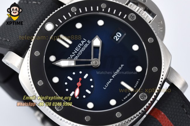 Submersible Luna Rossa PAM1565 42mm VSF Blue/Dot on SS/RU Strap P900 Super Clone Submersible Luna Rossa PAM1565 42mm VSF Blue/Dot on SS/RU Strap P900 Super Clone