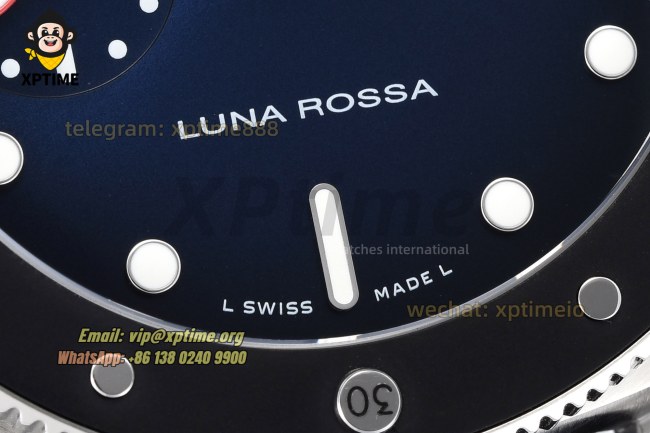 Submersible Luna Rossa PAM1565 42mm VSF Blue/Dot on SS/RU Strap P900 Super Clone Submersible Luna Rossa PAM1565 42mm VSF Blue/Dot on SS/RU Strap P900 Super Clone