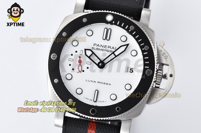 Submersible Luna Rossa PAM1579 42mm VSF White/Dot on SS/RU Strap P900 Super Clone Submersible Luna Rossa PAM1579 42mm VSF White/Dot on SS/RU Strap P900 Super Clone