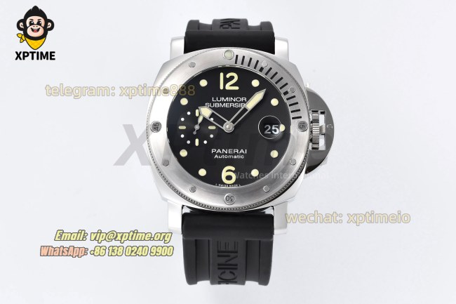Submersible PAM1024 44mm VSF Black/Dot on SS/RU Strap OP XXX Super Clone Submersible PAM1024 44mm VSF Black/Dot on SS/RU Strap OP XXX Super Clone