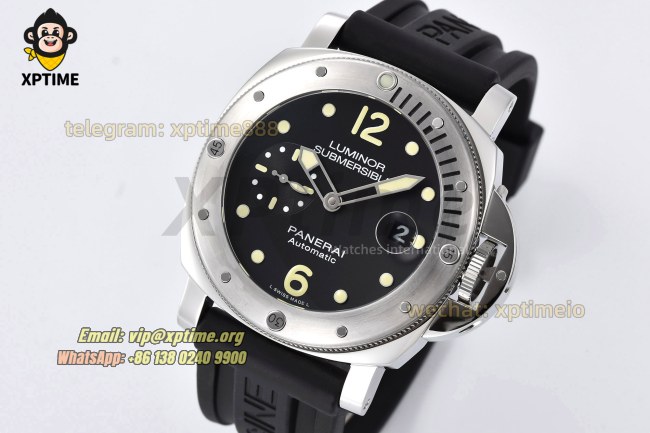 Submersible PAM1024 44mm VSF Black/Dot on SS/RU Strap OP XXX Super Clone Submersible PAM1024 44mm VSF Black/Dot on SS/RU Strap OP XXX Super Clone