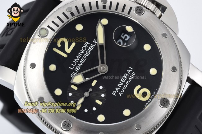 Submersible PAM1024 44mm VSF Black/Dot on SS/RU Strap OP XXX Super Clone Submersible PAM1024 44mm VSF Black/Dot on SS/RU Strap OP XXX Super Clone