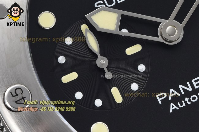 Submersible PAM1024 44mm VSF Black/Dot on SS/RU Strap OP XXX Super Clone Submersible PAM1024 44mm VSF Black/Dot on SS/RU Strap OP XXX Super Clone