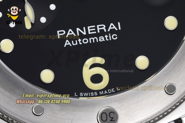 Submersible PAM1024 44mm VSF Black/Dot on SS/RU Strap OP XXX Super Clone Submersible PAM1024 44mm VSF Black/Dot on SS/RU Strap OP XXX Super Clone