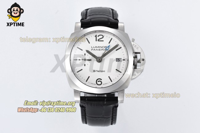 Luminor PAM1367 Bitempo GMT 40mm VSF White/Stick Numeral on SS/LE Strap P900 Super Clone Luminor PAM1367 Bitempo GMT 40mm VSF White/Stick Numeral on SS/LE Strap P900 Super Clone