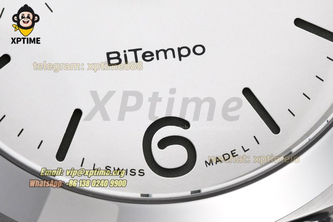 Luminor PAM1367 Bitempo GMT 40mm VSF White/Stick Numeral on SS/LE Strap P900 Super Clone Luminor PAM1367 Bitempo GMT 40mm VSF White/Stick Numeral on SS/LE Strap P900 Super Clone