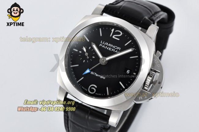 Luminor Bitempo GMT PAM1365 40mm VSF Black/Stick Numeral on SS/LE Strap P900 Super Clone Luminor Bitempo GMT PAM1365 40mm VSF Black/Stick Numeral on SS/LE Strap P900 Super Clone