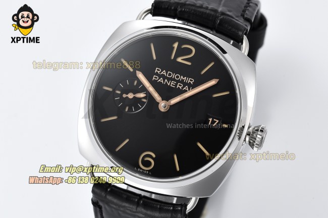 Radiomir PAM1294 40mm VSF Black/Stick Numeral on SS/LE Strap P900 Super Clone Radiomir PAM1294 40mm VSF Black/Stick Numeral on SS/LE Strap P900 Super Clone