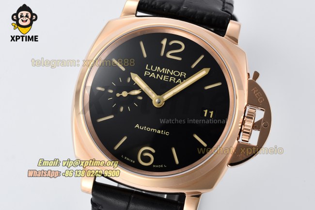Luminor Due PAM908 "FU" 38mm VSF Black/Stick Numeral on RG/LE Strap OP XXXIV Super Clone Luminor Due PAM908 "FU" 38mm VSF Black/Stick Numeral on RG/LE Strap OP XXXIV Super Clone