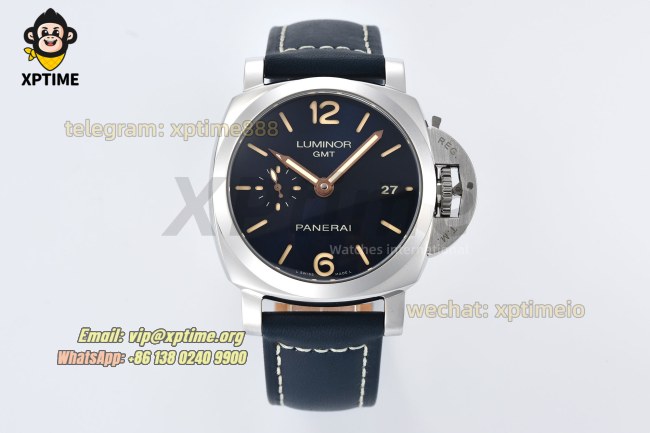 Luminor GMT PAM688 42mm VSF Blue/Stick Numeral on SS/LE Strap P9001 Super Clone Luminor GMT PAM688 42mm VSF Blue/Stick Numeral on SS/LE Strap P9001 Super Clone