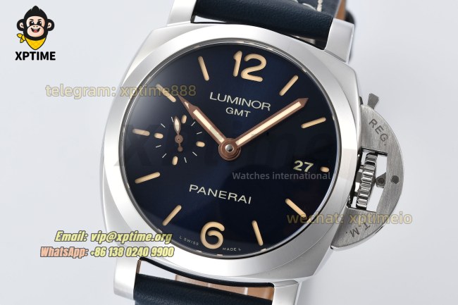 Luminor GMT PAM688 42mm VSF Blue/Stick Numeral on SS/LE Strap P9001 Super Clone Luminor GMT PAM688 42mm VSF Blue/Stick Numeral on SS/LE Strap P9001 Super Clone