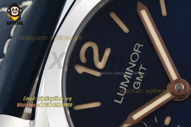 Luminor GMT PAM688 42mm VSF Blue/Stick Numeral on SS/LE Strap P9001 Super Clone Luminor GMT PAM688 42mm VSF Blue/Stick Numeral on SS/LE Strap P9001 Super Clone
