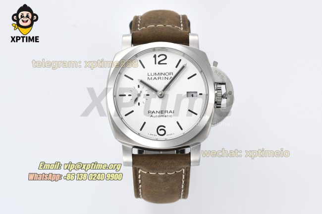 Luminor Marina PAM1394 Auto 42mm VSF White/Stick Numeral on SS/LE Strap P9010 Super Clone Luminor Marina PAM1394 Auto 42mm VSF White/Stick Numeral on SS/LE Strap P9010 Super Clone