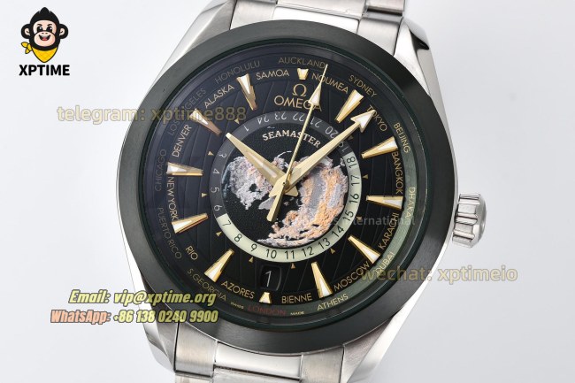 Aqua Terral 150M Worldtimer 43mm VSF Green/Stick on SS/SS Bracelet A8938 Super Clone Aqua Terral 150M Worldtimer 43mm VSF Green/Stick on SS/SS Bracelet A8938 Super Clone