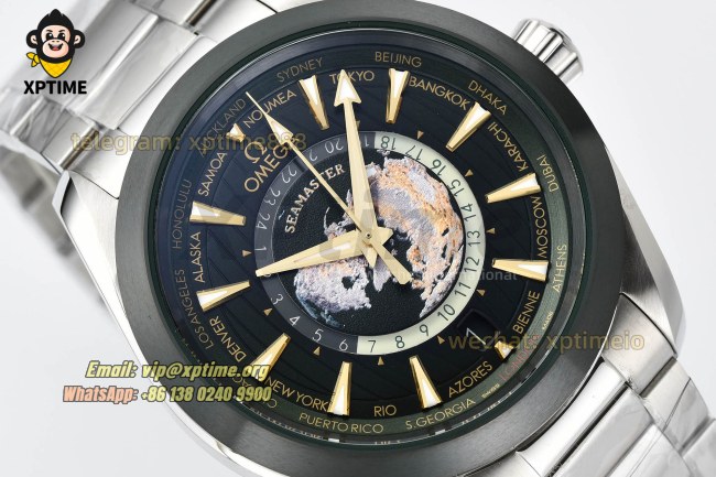 Aqua Terral 150M Worldtimer 43mm VSF Green/Stick on SS/SS Bracelet A8938 Super Clone Aqua Terral 150M Worldtimer 43mm VSF Green/Stick on SS/SS Bracelet A8938 Super Clone