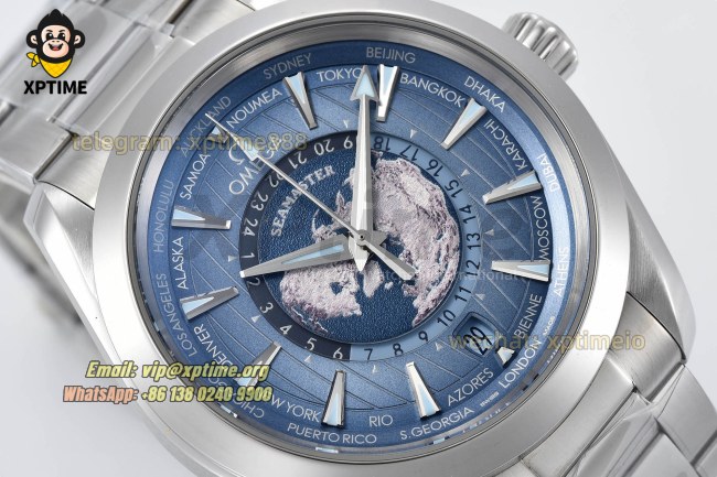 Aqua Terral 150M Worldtimer 43mm VSF Blue/Stick on SS/SS Bracelet A8938 Super Clone Aqua Terral 150M Worldtimer 43mm VSF Blue/Stick on SS/SS Bracelet A8938 Super Clone
