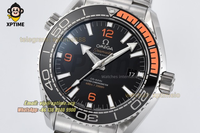 Planet Ocean 600M 43.5mm VSF Black/Stick with Orang Numeral on SS/SS Bracelet A8900 Super Clone Planet Ocean 600M 43.5mm VSF Black/Stick with Orang Numeral on SS/SS Bracelet A8900 Super Clone