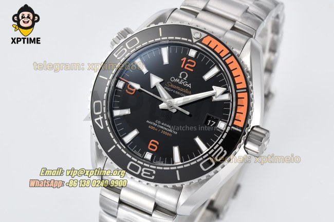 Planet Ocean 600M 43.5mm VSF Black/Stick with Orang Numeral on SS/SS Bracelet A8900 Super Clone Planet Ocean 600M 43.5mm VSF Black/Stick with Orang Numeral on SS/SS Bracelet A8900 Super Clone
