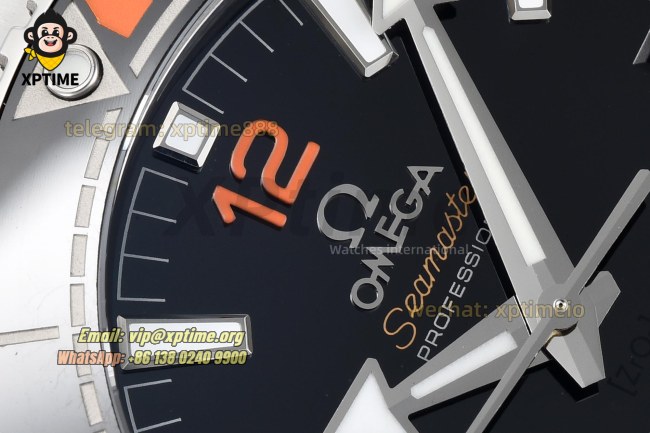 Planet Ocean 600M 43.5mm VSF Black/Stick with Orang Numeral on SS/SS Bracelet A8900 Super Clone Planet Ocean 600M 43.5mm VSF Black/Stick with Orang Numeral on SS/SS Bracelet A8900 Super Clone