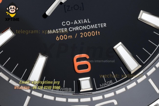 Planet Ocean 600M 43.5mm VSF Black/Stick with Orang Numeral on SS/SS Bracelet A8900 Super Clone Planet Ocean 600M 43.5mm VSF Black/Stick with Orang Numeral on SS/SS Bracelet A8900 Super Clone