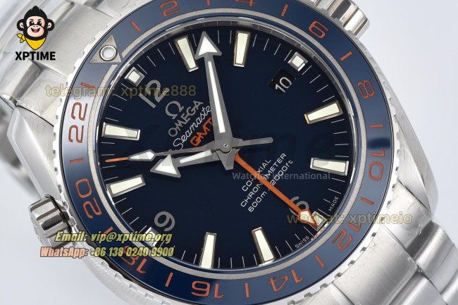 Planet Ocean GMT 43.5mm VSF Blue/Sticks & Numerals on SS/SS Bracelet A8605 Planet Ocean GMT 43.5mm VSF Blue/Sticks & Numerals on SS/SS Bracelet A8605