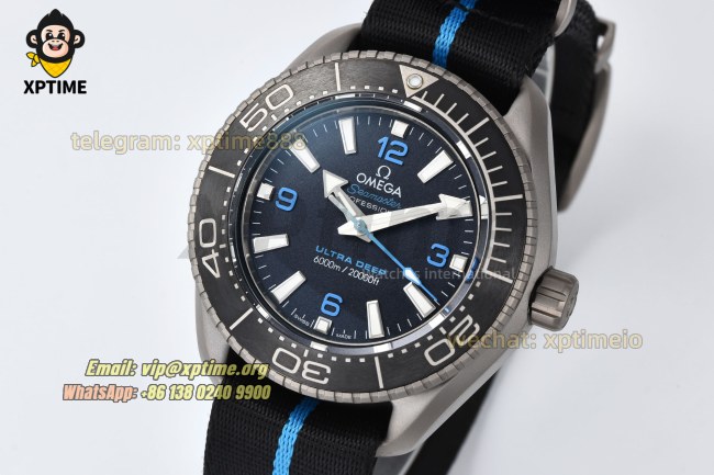 Planet Ocean Ultra Deep 45.5mm VSF Blue/Sticks & Numerals on SS/NA Strap A8912 Planet Ocean Ultra Deep 45.5mm VSF Blue/Sticks & Numerals on SS/NA Strap A8912