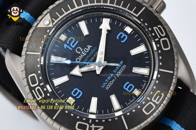 Planet Ocean Ultra Deep 45.5mm VSF Blue/Sticks & Numerals on SS/NA Strap A8912 Planet Ocean Ultra Deep 45.5mm VSF Blue/Sticks & Numerals on SS/NA Strap A8912