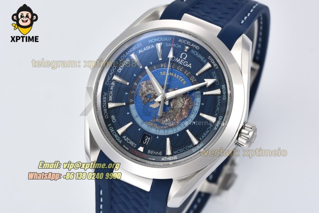 Aqua Terral 150M Worldtimer 43mm VSF Dark Blue/Stick on SS/RU Strap A8938 Super Clone Aqua Terral 150M Worldtimer 43mm VSF Dark Blue/Stick on SS/RU Strap A8938 Super Clone