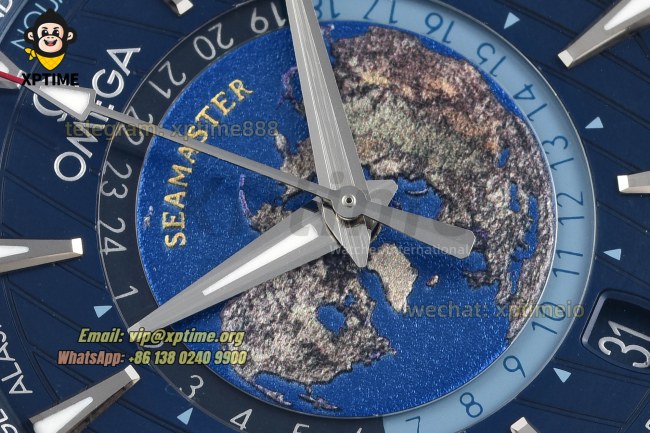Aqua Terral 150M Worldtimer 43mm VSF Dark Blue/Stick on SS/RU Strap A8938 Super Clone Aqua Terral 150M Worldtimer 43mm VSF Dark Blue/Stick on SS/RU Strap A8938 Super Clone