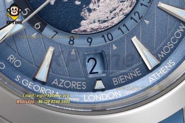 Aqua Terral 150M Worldtimer 43mm VSF Sky Blue/Stick on SS/RU Strap Calibre Super Clone Aqua Terral 150M Worldtimer 43mm VSF Sky Blue/Stick on SS/RU Strap Calibre Super Clone