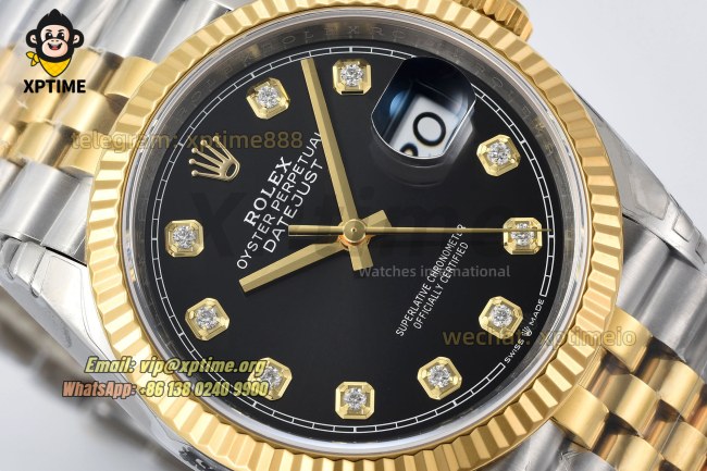 Datejust 126233 36mm VSF Black/Diamond on Jub YG/SS Bracelet VS3235 Super Clone Datejust 126233 36mm VSF Black/Diamond on Jub YG/SS Bracelet VS3235 Super Clone