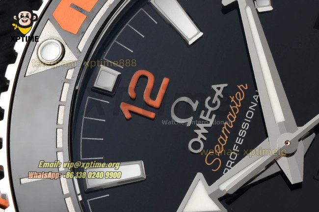 Planet Ocean 43.5mm VSF Black/Stick/Orange Numeral on SS/RU Strap A8900 Super Clone Planet Ocean 43.5mm VSF Black/Stick/Orange Numeral on SS/RU Strap A8900 Super Clone