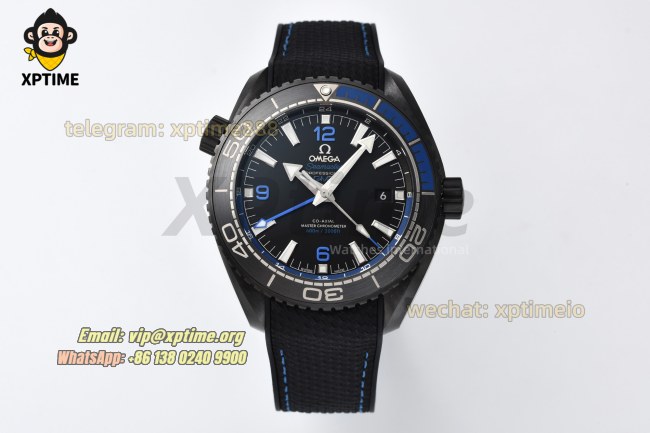 Planet Ocean GMT 45.5mm VSF Black/Stick with Blue Numeral on CER/RU Strap A8906 Super Clone Planet Ocean GMT 45.5mm VSF Black/Stick with Blue Numeral on CER/RU Strap A8906 Super Clone