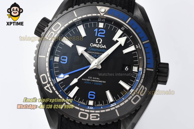Planet Ocean GMT 45.5mm VSF Black/Stick with Blue Numeral on CER/RU Strap A8906 Super Clone Planet Ocean GMT 45.5mm VSF Black/Stick with Blue Numeral on CER/RU Strap A8906 Super Clone