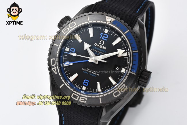 Planet Ocean GMT 45.5mm VSF Black/Stick with Blue Numeral on CER/RU Strap A8906 Super Clone Planet Ocean GMT 45.5mm VSF Black/Stick with Blue Numeral on CER/RU Strap A8906 Super Clone